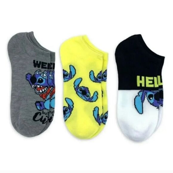 Disney STITCH Colorful Water Bottle and 3 Pairs No Show Socks Bundle NWT - Picture 6 of 16